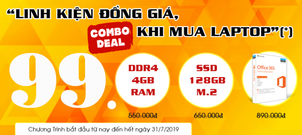 Combo Deal - Linh kiện đồng giá khi mua laptop